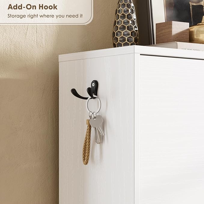 Nicetree Shoe Cabinet with 2 Flip Drawers, Narrow Shoe Organizer Cabinet - Image 7