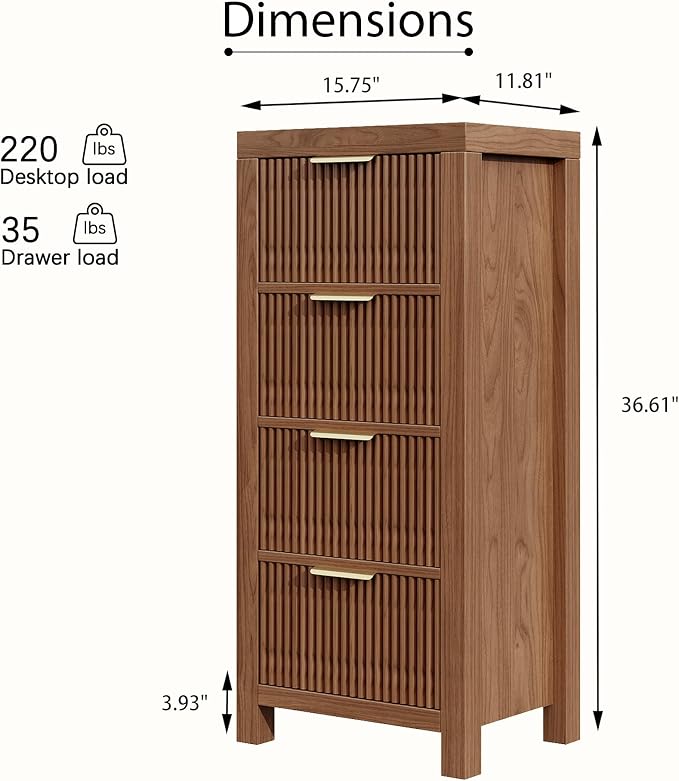 4-Drawer Modern Solid Wood Dresser - Image 2