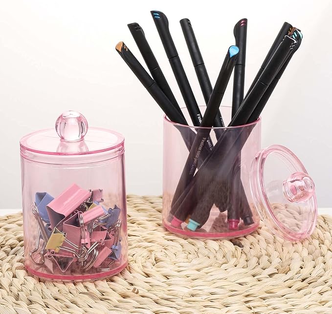 Tbestmax 4 pcs Qtips Holder Bathroom Container, 10 OZ Apothecary Jar - Image 5