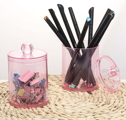Tbestmax 4 pcs Qtips Holder Bathroom Container, 10 OZ Apothecary Jar - Image 5