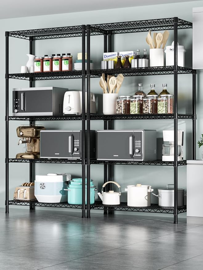 5 Tier Heavy Duty Adjustable Storage Shelf Organizer Storage Metal Shelves - Image 6