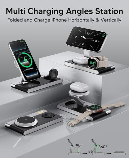 Foldable 3 in 1 Magnetic Wireless Charging Station - Image 4