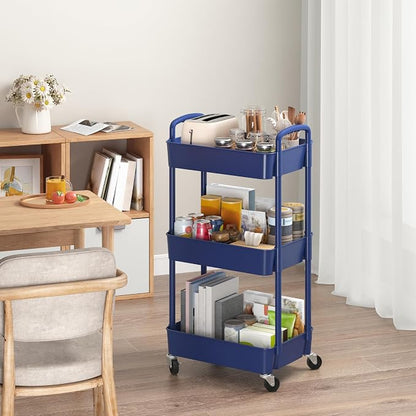 Sywhitta 3-Tier Plastic Rolling Utility Cart - Image 3