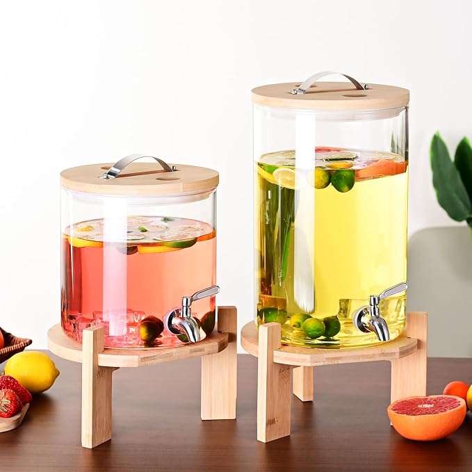 Glass Drink Dispenser, 2 gallons, - Image 8