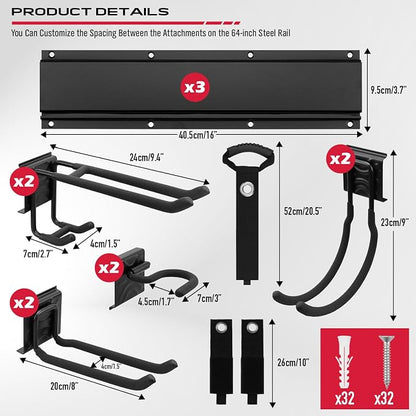 SEDY 48" Heavy Duty Garage Wall Organizer, Wall Mount Tool Storage Rack - Image 2