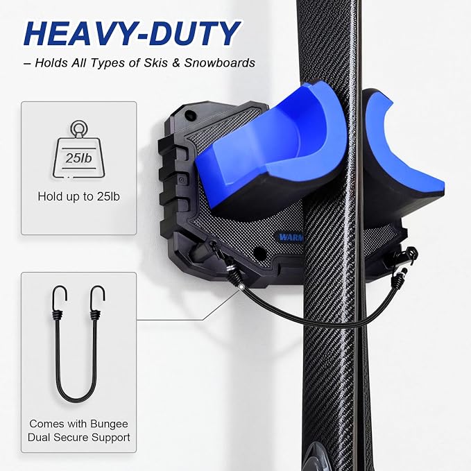 Ski & Snowboard Wall Mount, Fits Most Skis & Snowboards, Anti-Scratch & Non-Slip - Image 4