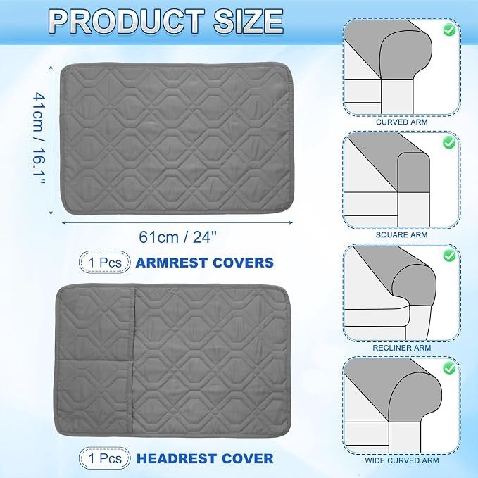 uxcell 2Pcs Sofa Armrest Covers, Armchair Covers - Image 2