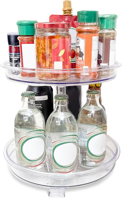 2 Tier Lazy Susan Organizer, 9.7 Inch Lazy Susan Turntable by LAZYBISON