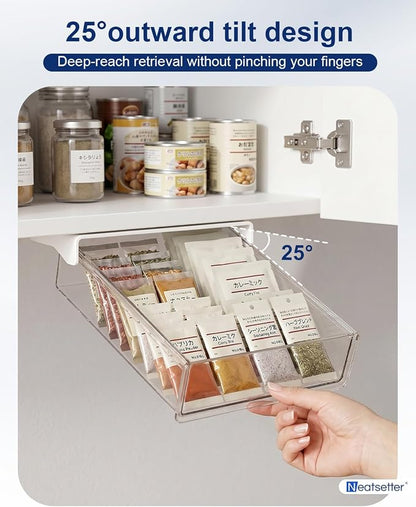 Clear Storage Drawer – 25° Tilted Front, Self-Adhesive Organizer - Image 2
