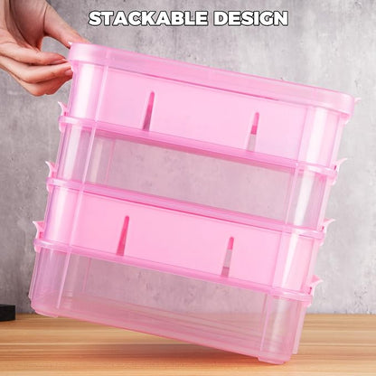 CraftGenes Art Supply Storage Organizer, 4-Tier 10 Qt Box, 2 Trays, Accessories - Image 9