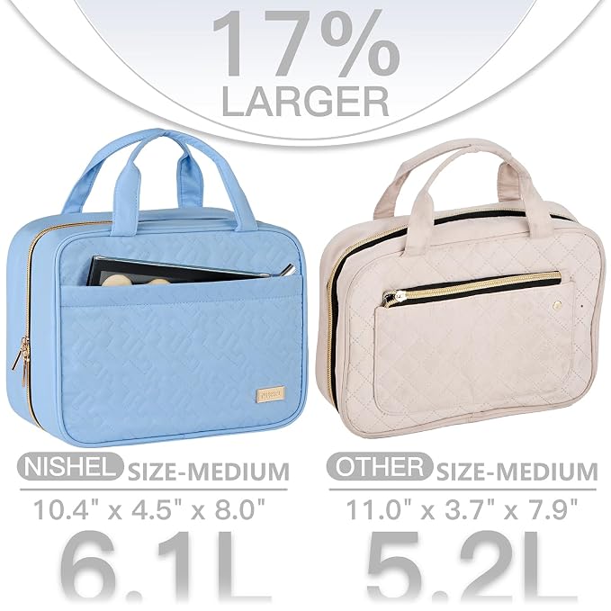 NISHEL Travel Toiletry Bag for women, Portable Hanging Organizer for - Image 3