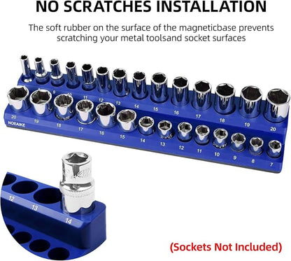 Magnetic Socket Organizer, 1/4 Inch Drive Sockets Holder, Holds 141 - Image 5