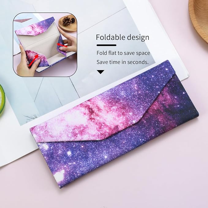 Foldable Glasses Case, Magnetic PU Leahter Sunglasses Case, Cute Hard Shell - Image 3