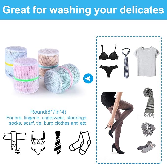 GOGOODA 4 Pack Mesh Laundry Bags, Delicates Bra Washing Bags | - Image 6