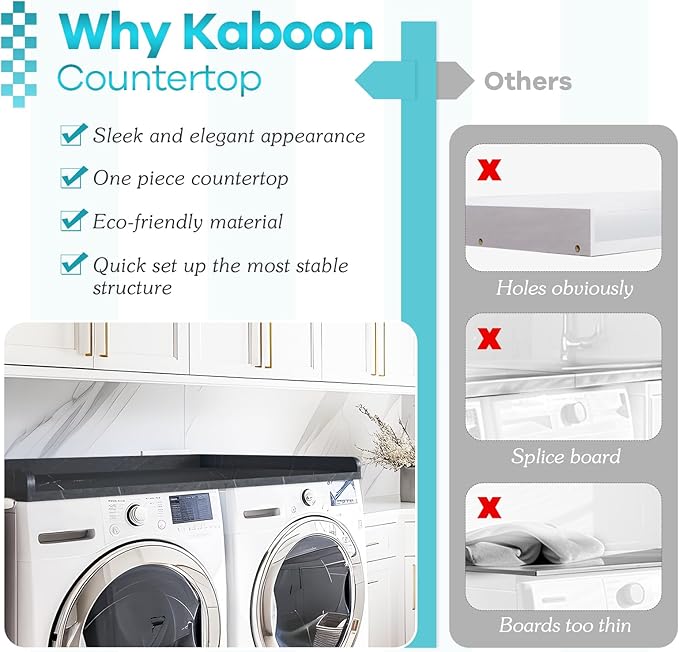 Kaboon Washer Dryer Countertop, Melamine Countertop - Image 4