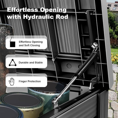 200 Gallon Waterproof Outdoor Storage Box, UV Resistant Resin Deck Box - Image 4