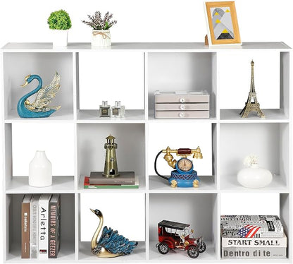 ZenStyle 12 Cube Storage Organizer, Freestanding Bookcase Bookshelf, Modern by ZenStyle