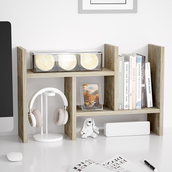 Jerry & Maggie Desktop Organizer Office Storage Rack Adjustable Wood Display by JERRYMAGGIE