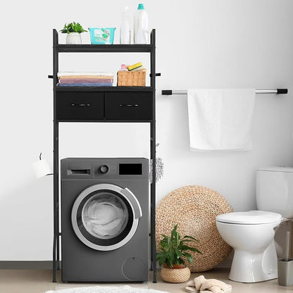YBING Black Over The Toilet Storage Cabinet, Over Toilet Bathroom Organizer - Image 7