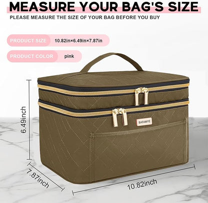 Makeup Bag Women, 8.8L Large Cosmetic Train Case, Make up Bags Organizer Box - Image 6