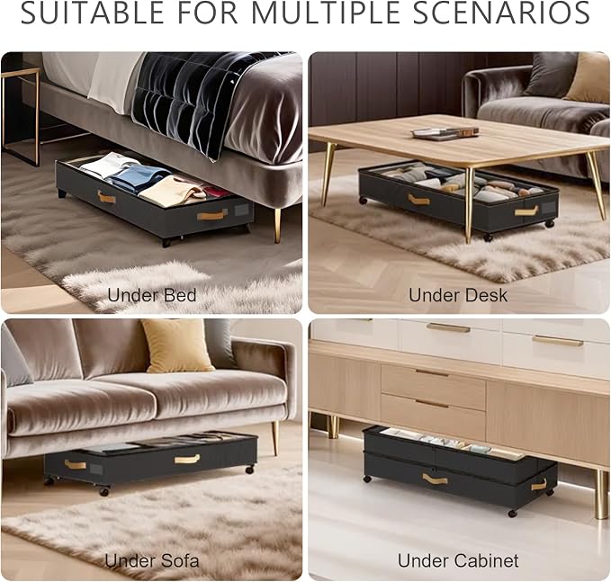 Under Bed Storage with Wheels 2-Pack, 75L XXL Under the Bed Storage Containers - Image 7
