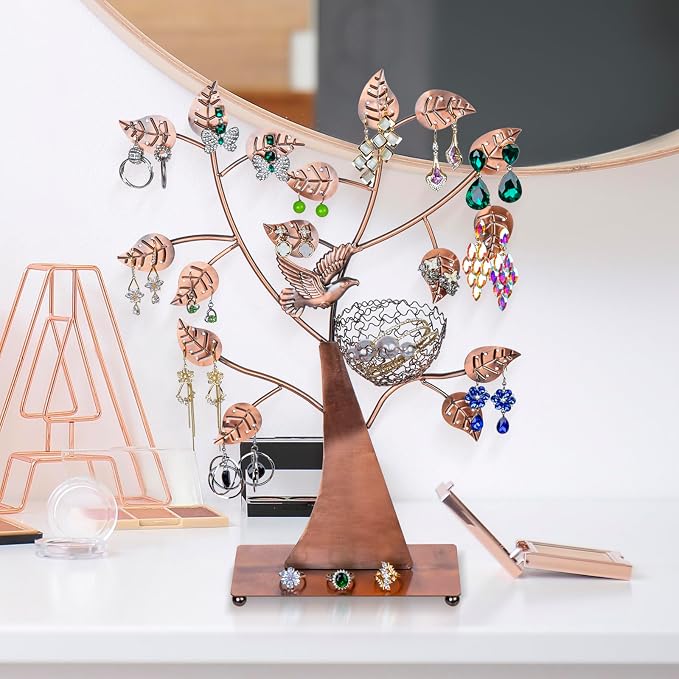 MyGift 14-Inch Modern Bronze Jewelry Organizer Tree - Image 3