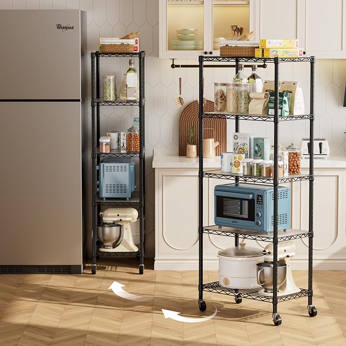 Golpart Shelves Storage Shelf Wire Closet Bathroom Organizers Metal Pantry | 5 - Image 8