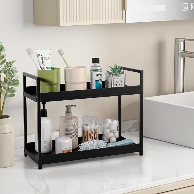 Bathroom Counter Organizer 2 Tier Vanity Storage Countertop Shelf Makeup - Image 2