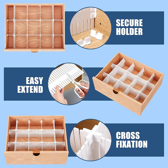 Blosssound 15 Pcs 5.12 Tall Drawer Divider Adjustable Drawer Organizer DIY - Image 4