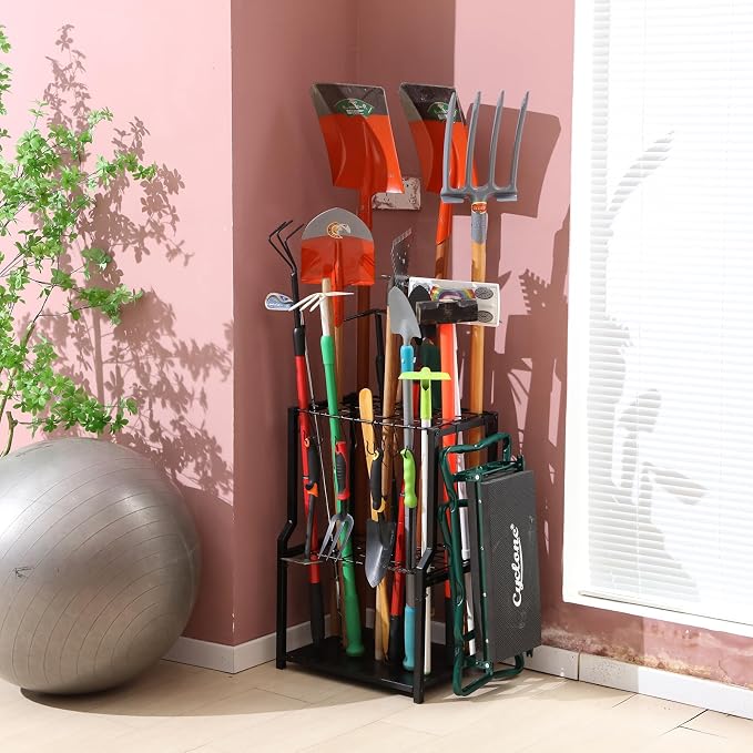 YueTong Garden Tool Organizer Heavy Duty, Yard Tool Tower Rack, Garage Storage - Image 2