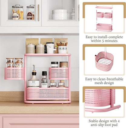 KINGRACK 3 Tier Bathroom Organizer Countertop, Rotating Desktop Skincare - Image 3