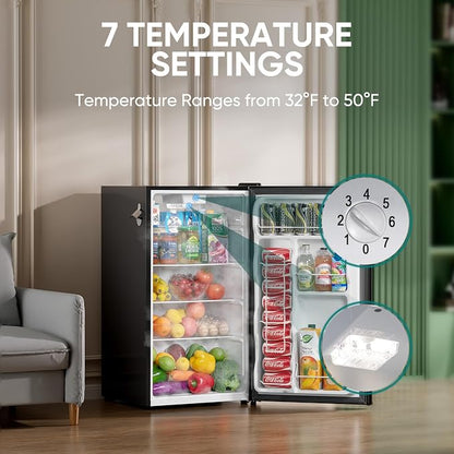 Upstreman 3.2 Cu.Ft Retro Mini Fridge - Image 4