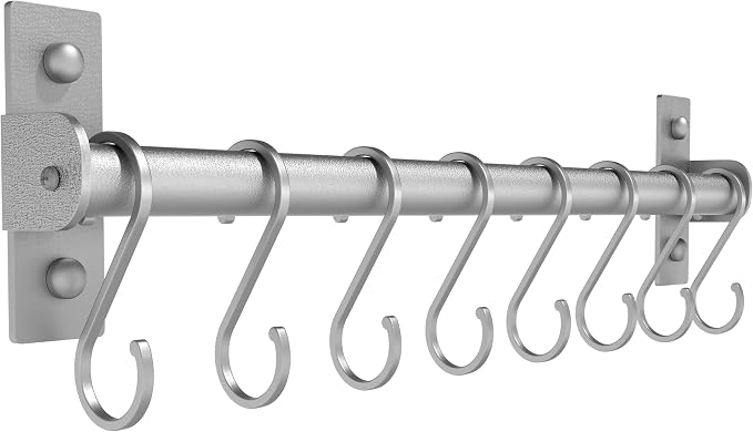 Dseap Kitchen Utensil Holder Hanger, Pot and Pan Rack Wall Mounted, Kitchen Rail by Dseap
