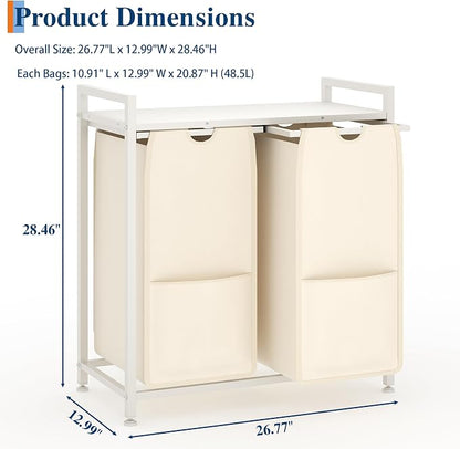 Garvee 97L Laundry Basket 2 Section, Laundry Hamper - Image 2