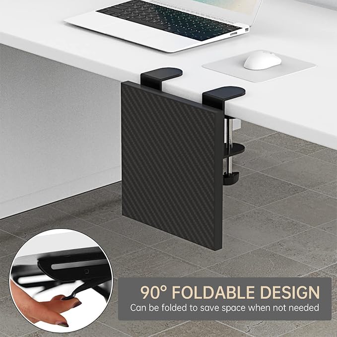 Sisyphy Ergonomics Desk Extender Tray, 9.5x9.1" Punch-Free Clamp on, Foldable - Image 3