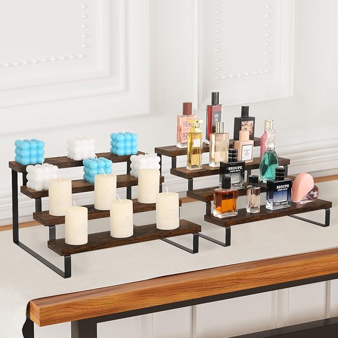 YINMIT Wooden Display Riser Stand, Tiered Perfume and Cologne Organizer Stand - Image 7