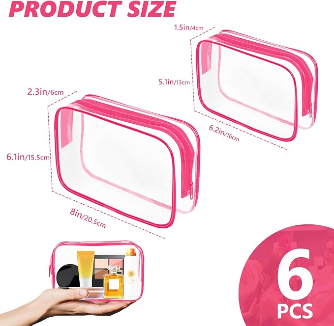 AURUZA Clear Makeup Bag, Portable Travel Toiletry Bags - Image 2