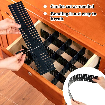 Vesici 80 Pcs Drawer Dividers Adjustable Plastic Organizer DIY Separators - Image 5