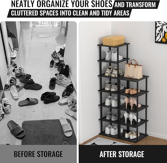 Bamboo Free Standing Shoe Rack Shelf Multi Tier Tall Wooden Stackable Shoes - Image 5