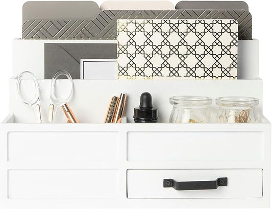 BLU MONACO | White Desktop Organizer by Blu_Monaco