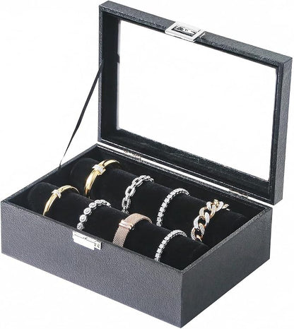 Bracelet Display Holder with Clear Lid, Jewelry Storage Organizer Box Case with by Unknown