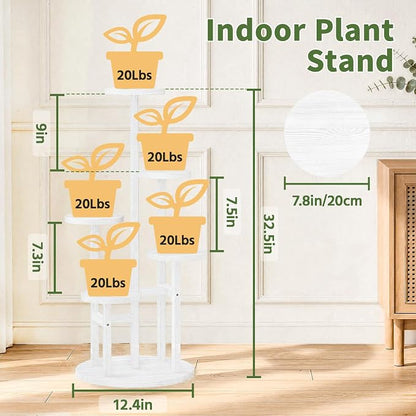 LASZOLA 5 Tiered Wood Plant Stand Indoor Corner, Flower Holder Rack Tall - Image 5