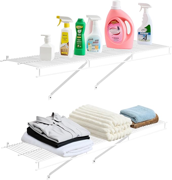 VEVOR Wire Shelf Kit, 4 ft, Wall Mounted Wire Shelves, Heavy-Duty Carbon Steel by VEVOR