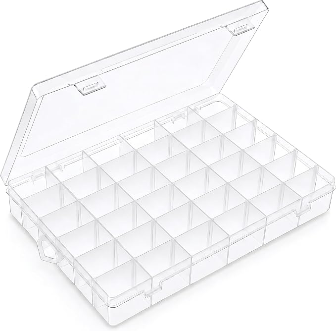 OUTUXED 36 Grids Clear Plastic Organizer Box by Outuxed