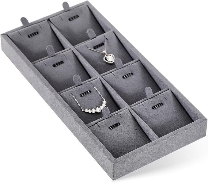 Dark Blue Jewelry Display Tray Ring Necklace Earring Bangle Organizer by Yinbeini