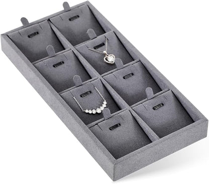 Dark Blue Jewelry Display Tray Ring Necklace Earring Bangle Organizer by Yinbeini