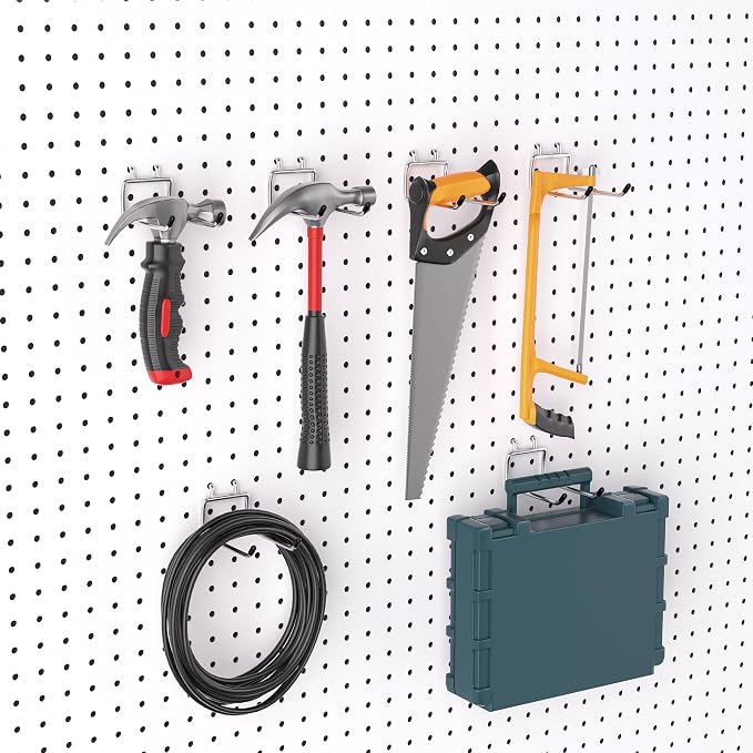 FRIMOONY Heavy Duty Pegboard Hooks 30 Pack, 4 Inch Long, Fitting 1/4 Inch - Image 6