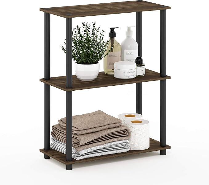 Furinno TURN-N-TUBE Storage Shelves, 3-Tier Book Shelf, Corner Shelf, Toolless by Furinno-FitsYourSpaceFitsYourBudget