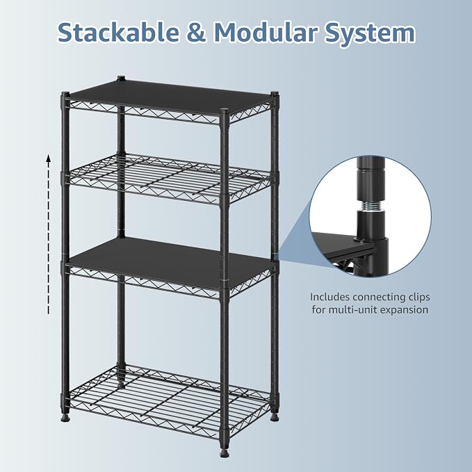 DUMOS 2-Tier Metal Wire Storage Shelves, Adjustable Standing Storage Rack Shelf - Image 6