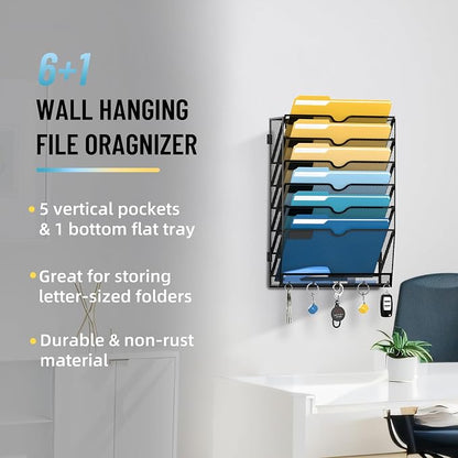 SUPEASY 7-Tier Mesh Wall File Holder, Hanging Wall File Organizer, Office - Image 2